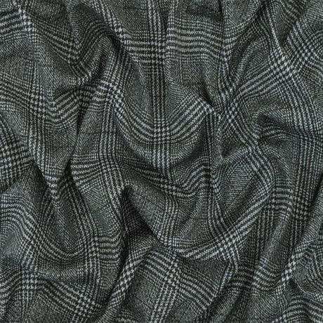 1 Yard Off Black White Plaid Printed Stretch Polyester Athletic Mesh Knit Fabric 62 Inches