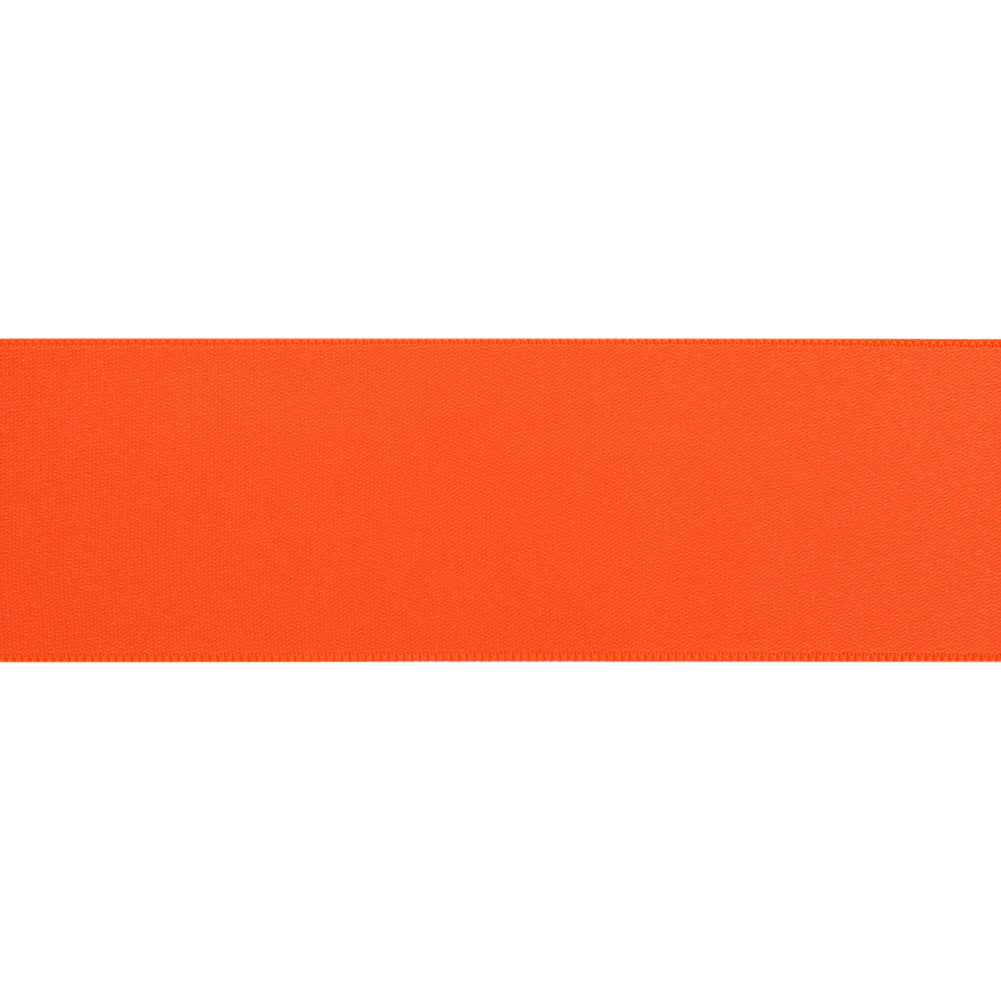 1.5" Neon Orange Double Face French Satin Ribbon