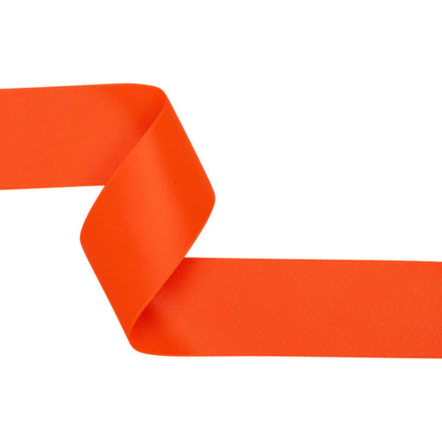 1.5" Neon Orange Double Face French Satin Ribbon