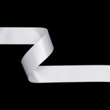 White Double Face French Satin Ribbon - 0.98"