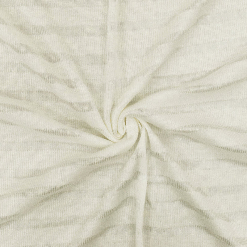 1 Yard Pure Ivory Ivory Stripe Stretch Cotton 2X2 Rib Knit Fabric for Dresses Tops Activewear 57 Inches Width