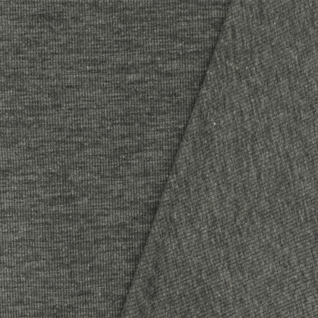 1 Yard Heather Dark Gray 2x2 Stretch Rib Knit Fabric for Apparel Dresses Blouses Activewear 52 Inches Width