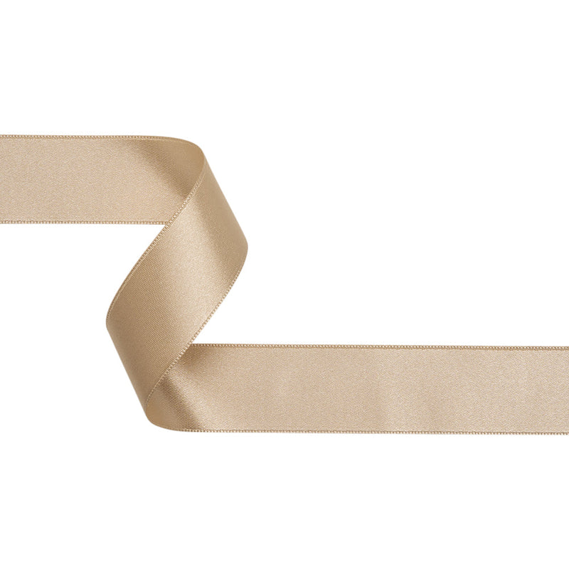 Tan Double Face French Satin Ribbon - 1"