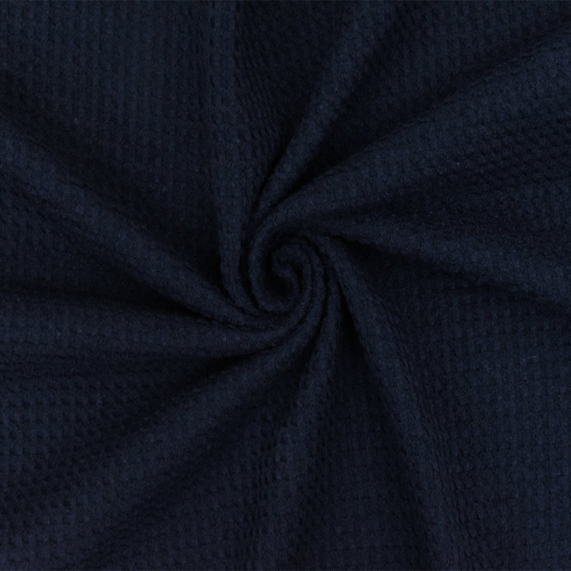 1 Yard Black Blue 3D Check Stretch Cotton Double Knit Fabric for Activewear Dresses Blouses 59 Inches Width