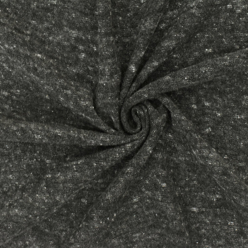 1 Yard Shadow Black Gray Slub Stretch Jersey Knit Fabric for Activewear Dresses Blouses 56 Inches Width