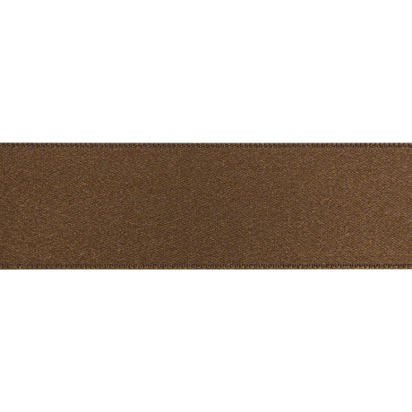 Brown Double Face French Satin Ribbon - 1"