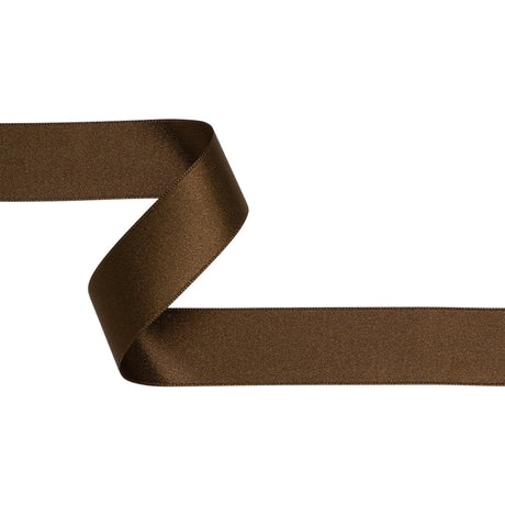 Brown Double Face French Satin Ribbon - 1"