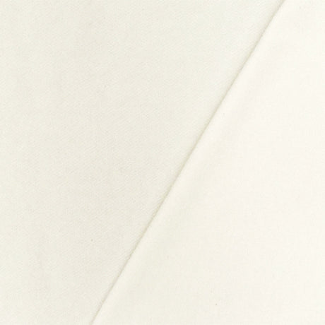 1 Yard Light Ivory Solid Stretch Cotton Brushed French Terry Sweatshirt Fabric 64 Inches Width