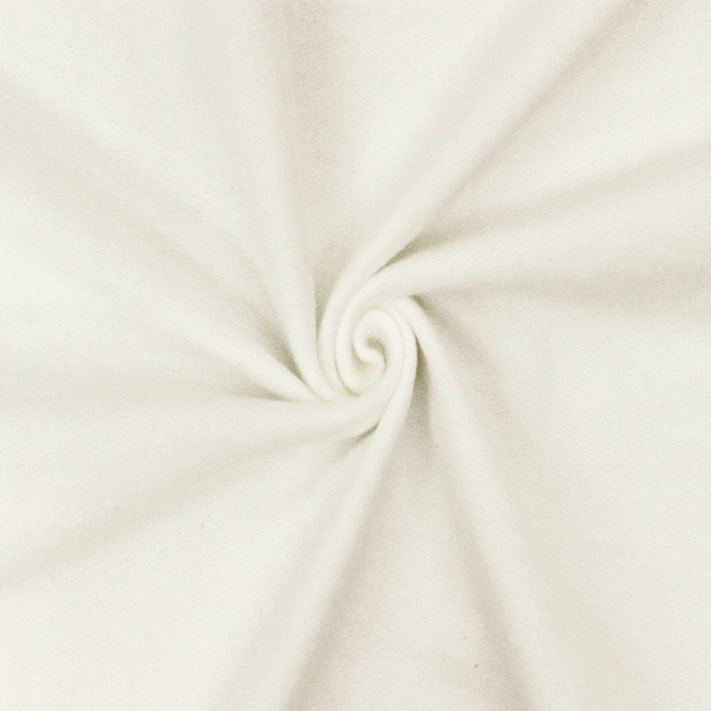 1 Yard Light Ivory Solid Stretch Cotton Brushed French Terry Sweatshirt Fabric 64 Inches Width