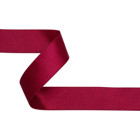 Dark Cherry Double Face French Satin Ribbon - 1"