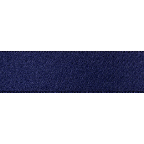 Deep Navy Double Face French Satin Ribbon - 1"