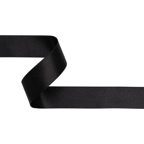 Black Double Face French Satin Ribbon - 1"