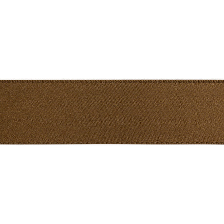 Light Brown Double Face French Satin Ribbon - 1"