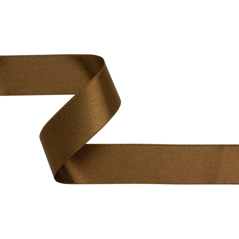 Light Brown Double Face French Satin Ribbon - 1"