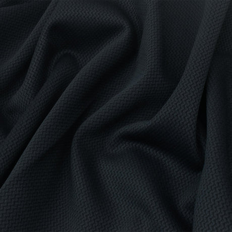 1 Yard Dark Night Navy Mini Wave Stretch Double Knit Fabric for Apparel Jackets Activewear Crafts 52 Inches Width