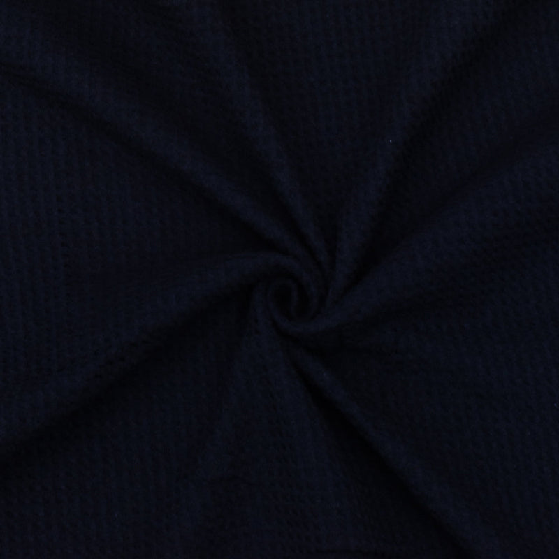1 Yard Abyss Blue 3D Net-Like Stretch Cotton Double Knit Fabric 59 Inches Wide