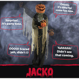 Haunted Hill Farm 7-ft Freestanding Talking Lighted Jack-o-Lantern Animatronic Halloween Decoration