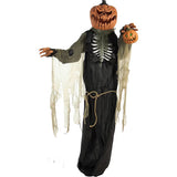 Haunted Hill Farm 7-ft Freestanding Talking Lighted Jack-o-Lantern Animatronic Halloween Decoration