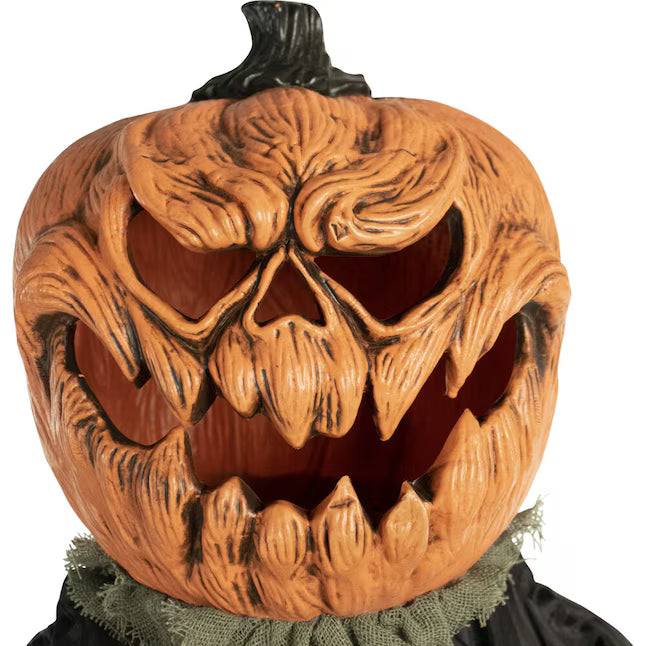 Haunted Hill Farm 7-ft Freestanding Talking Lighted Jack-o-Lantern Animatronic Halloween Decoration