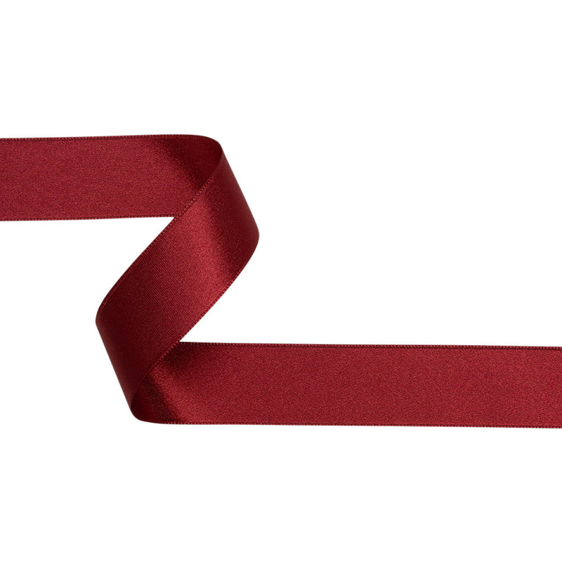 Burgundy Double Face French Satin Ribbon - 1"