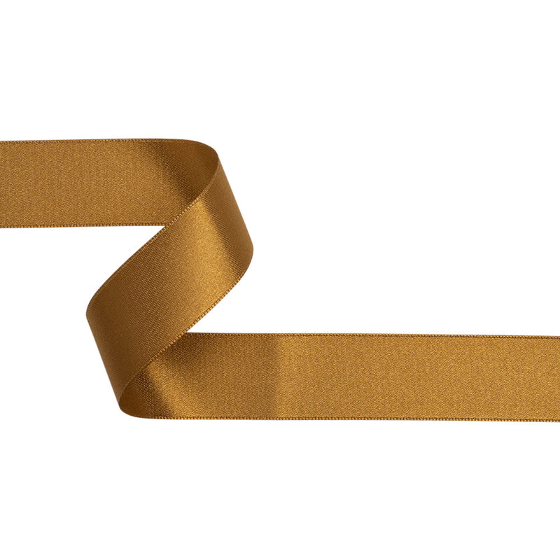 Dark Gold Double Face French Satin Ribbon - 1"