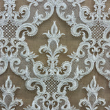 Beaded Corded Bridal Lace Dark Ivory