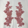 Beaded Corded Floral Lace Applique 100% Polyester Net Mesh
