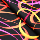 Wild Confetti Nylon Spandex Fabric - Multicolor Rainbow Crescent Print, 58-60" Width (1 Yard)