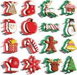 Christmas Cookie cutters Set 8 Pieces, Holiday Cookie Cutters with Comfort Grip, Stainless Steel Baking Cutters Christmas Shapes for Xmas, Gingerbread Man, Snowflakes, Christmas Tree, Santa, etc