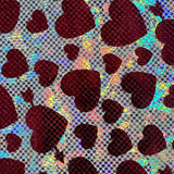 Nylon Spandex Heart Foil Metallic Fabric