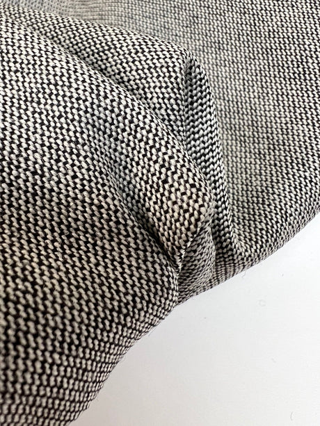 Wool Tweed Fabric White Shade