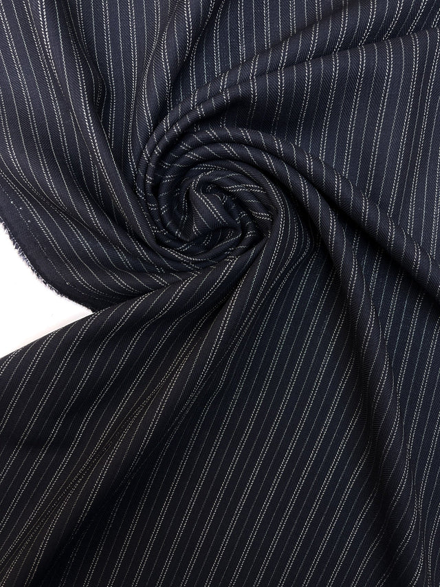 Wool Striped Herringbone Fabric