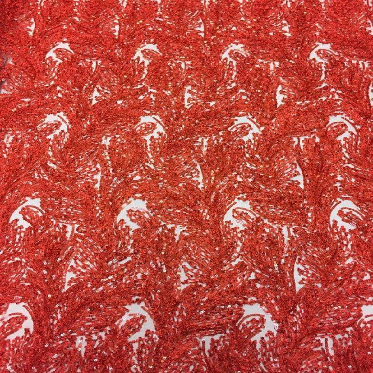 Floral Sequin Lace Fabric 52" Wide Polyester