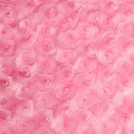 Swirl Rosebud Faux Fur Fabric - 100 Percent Polyester Faux Fur Fabric, Rose Pattern, 60" Width, 11 MM Pile Length (1 Yard)