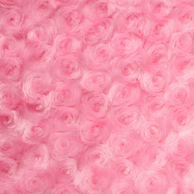Swirl Rosebud Faux Fur Fabric - 100 Percent Polyester Faux Fur Fabric, Rose Pattern, 60" Width, 11 MM Pile Length (1 Yard)