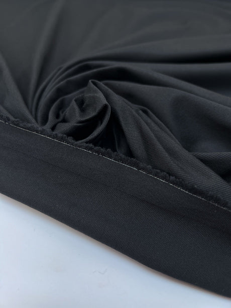 Black Cotton Elastane Twill
