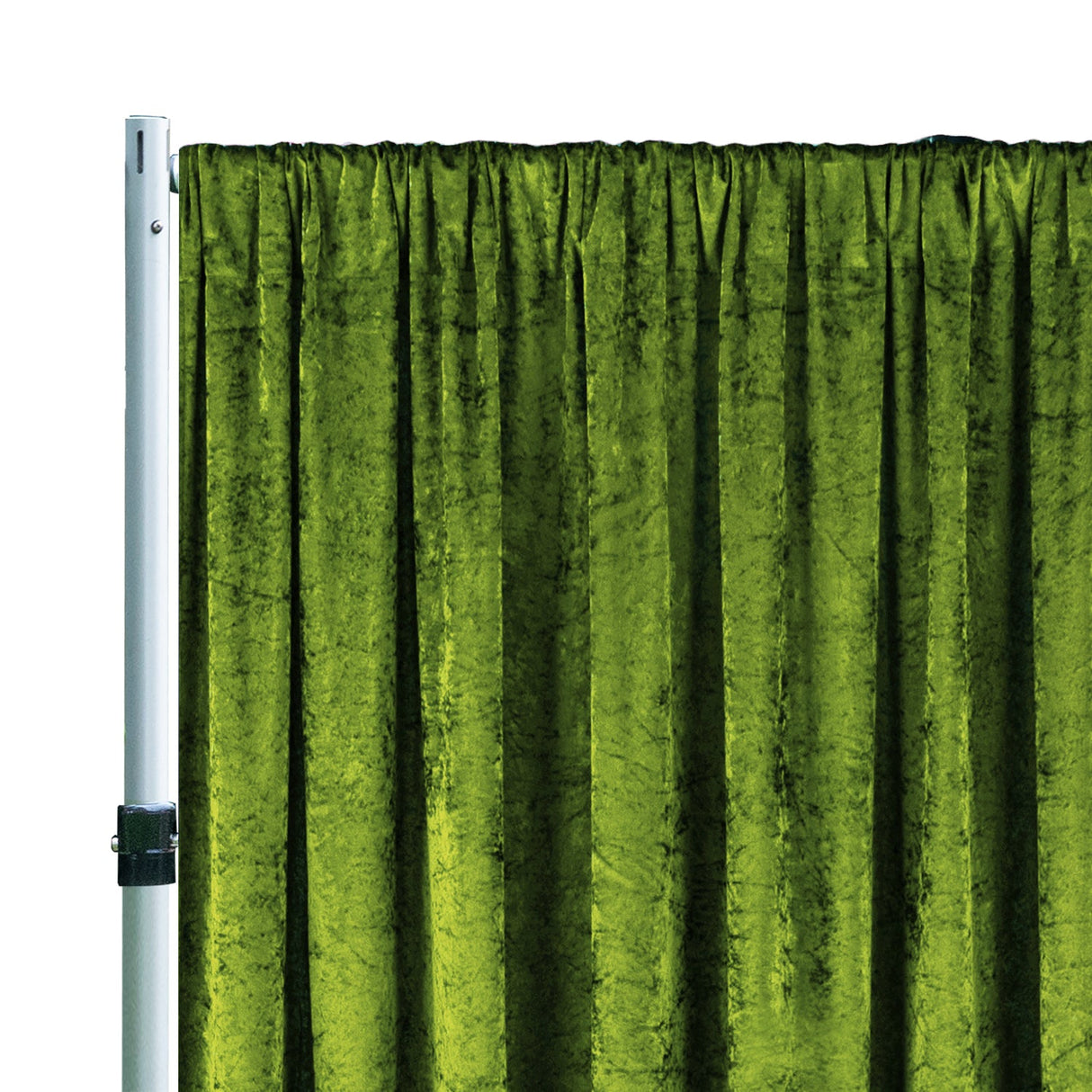 Velvet Backdrop Curtain Drape Panel 16 ft x 57 in Moss Green/Olive Green