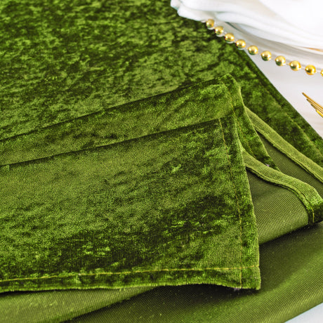Velvet Table Runner 13x108 Moss Green/Olive Green