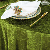 Rectangular Crushed Velvet Tablecloth 90x132 Moss Green