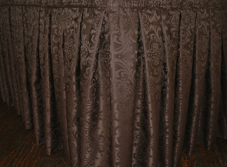 Damask Jacquard Polyester Table Skirt 21x29 Chocolate