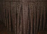 Polyester Table Skirt 17x29 Floral Damask Jacquard Chocolate
