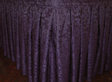 Floral Damask Polyester Table Skirt 17x29 Eggplant