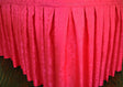 Polyester Table Skirt 17x29 Floral Damask Fuchsia