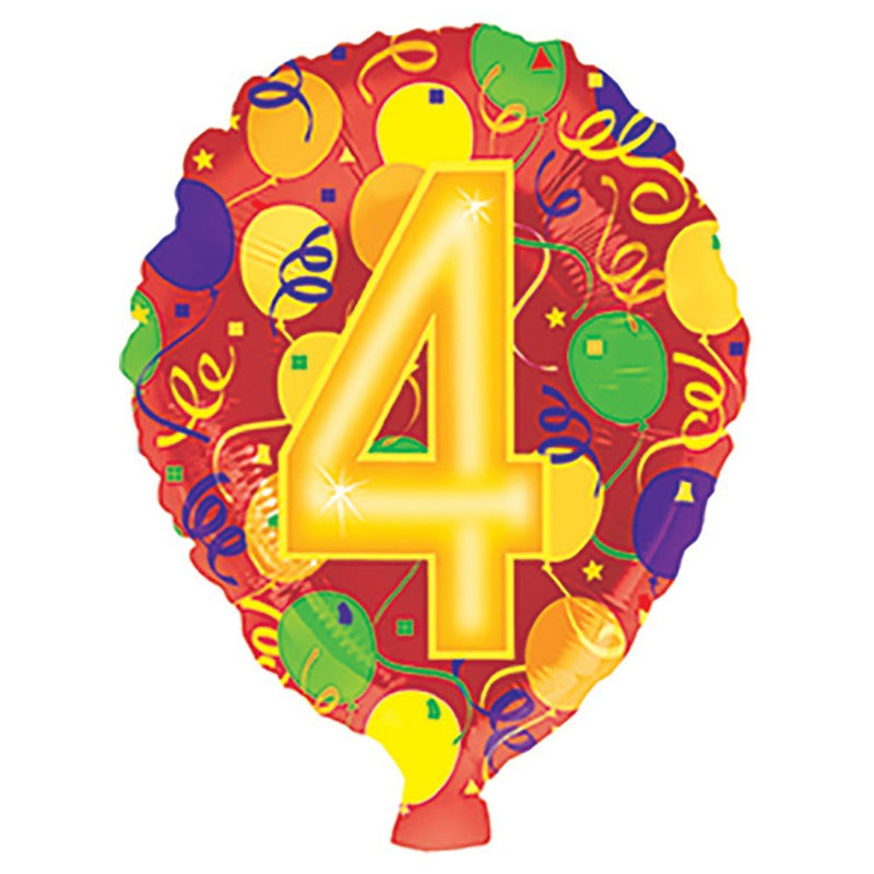 Foil Balloon #4 Birthday Shape