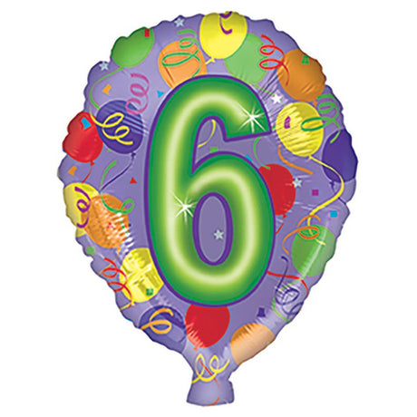 Foil Balloon #6 17 Inch Birthday Shape