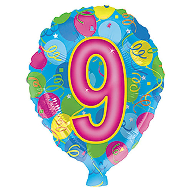 Foil Balloon #9 Birthday Shape