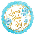 Foil Balloon Baby Boy Floral Geo 17 Inch