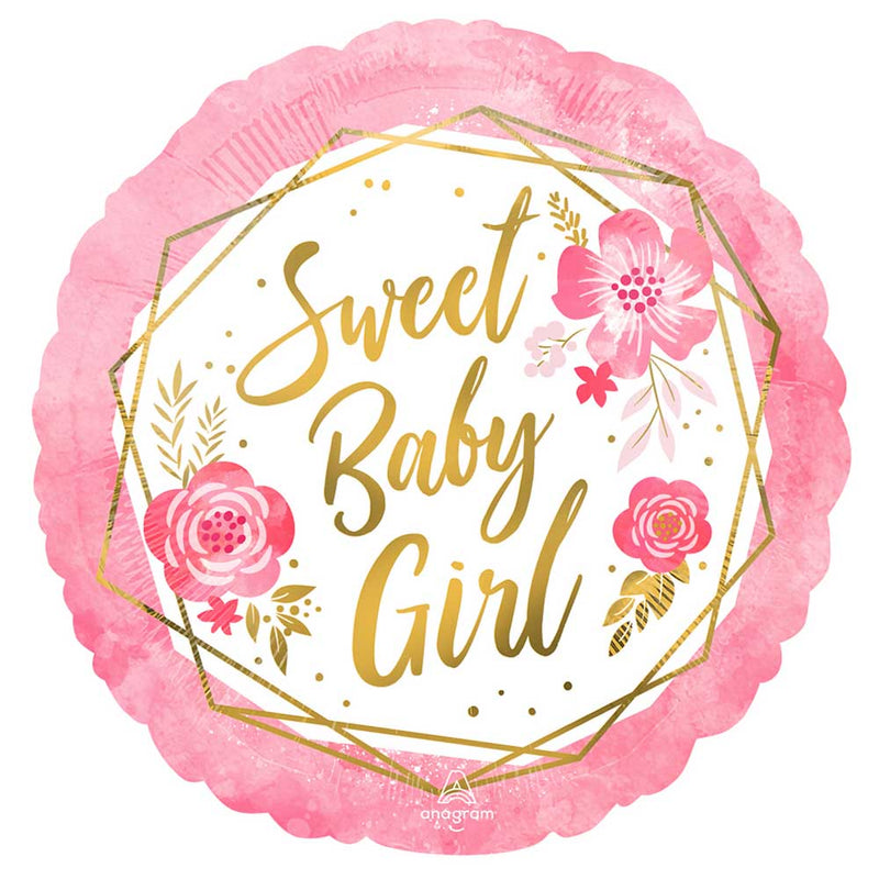 Baby Girl Floral Geo Foil Balloon