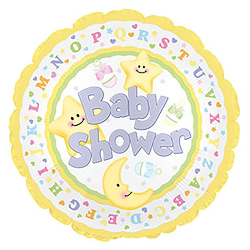 Foil Balloon Baby Shower Moon & Stars