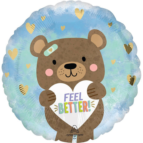 Foil Balloon Feel Better Bear 17 Inch